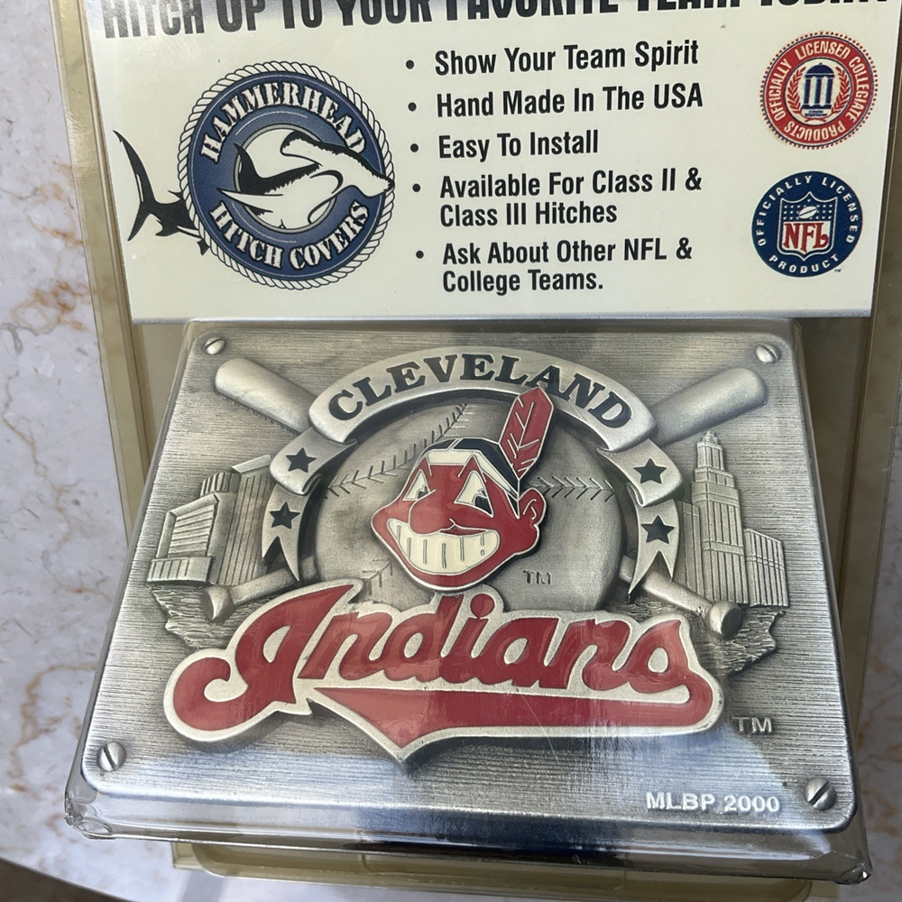 Cleveland Indians MLB Vintage Y2k Chief Wahoo Tow Hitch Cover Trailer New Sealed